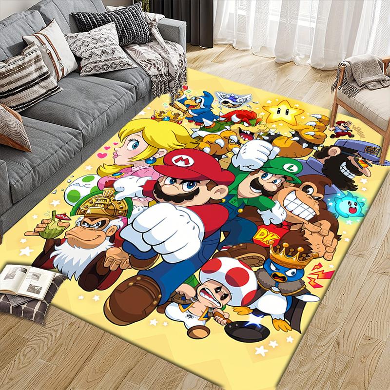 Super Mario Classic Poster Area Rug, Mario Fan Soft Carpet, Perfect Gift.chl