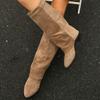 Fashion Retro Booties Women's Suede 2025 New Autumn and Winter Mid-Leg Boots