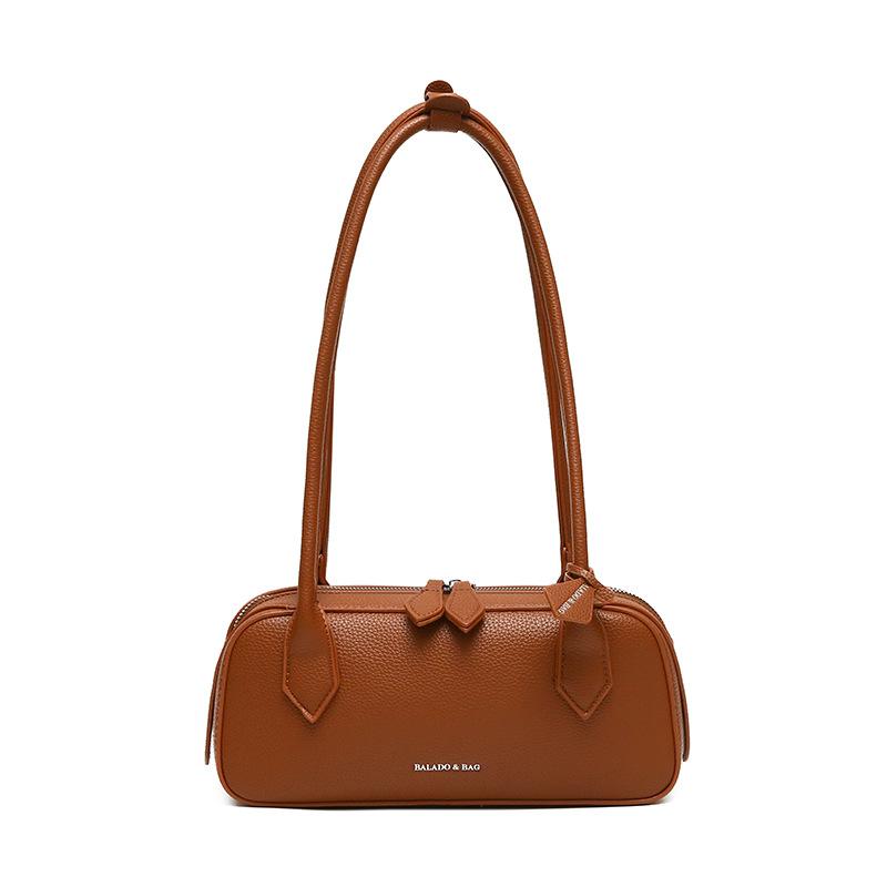 Women S Bag Spring Trendy Retro Women S Bag Simple Baguette Bag Fashionable Shoulder Armpit Bag светло-коричневого