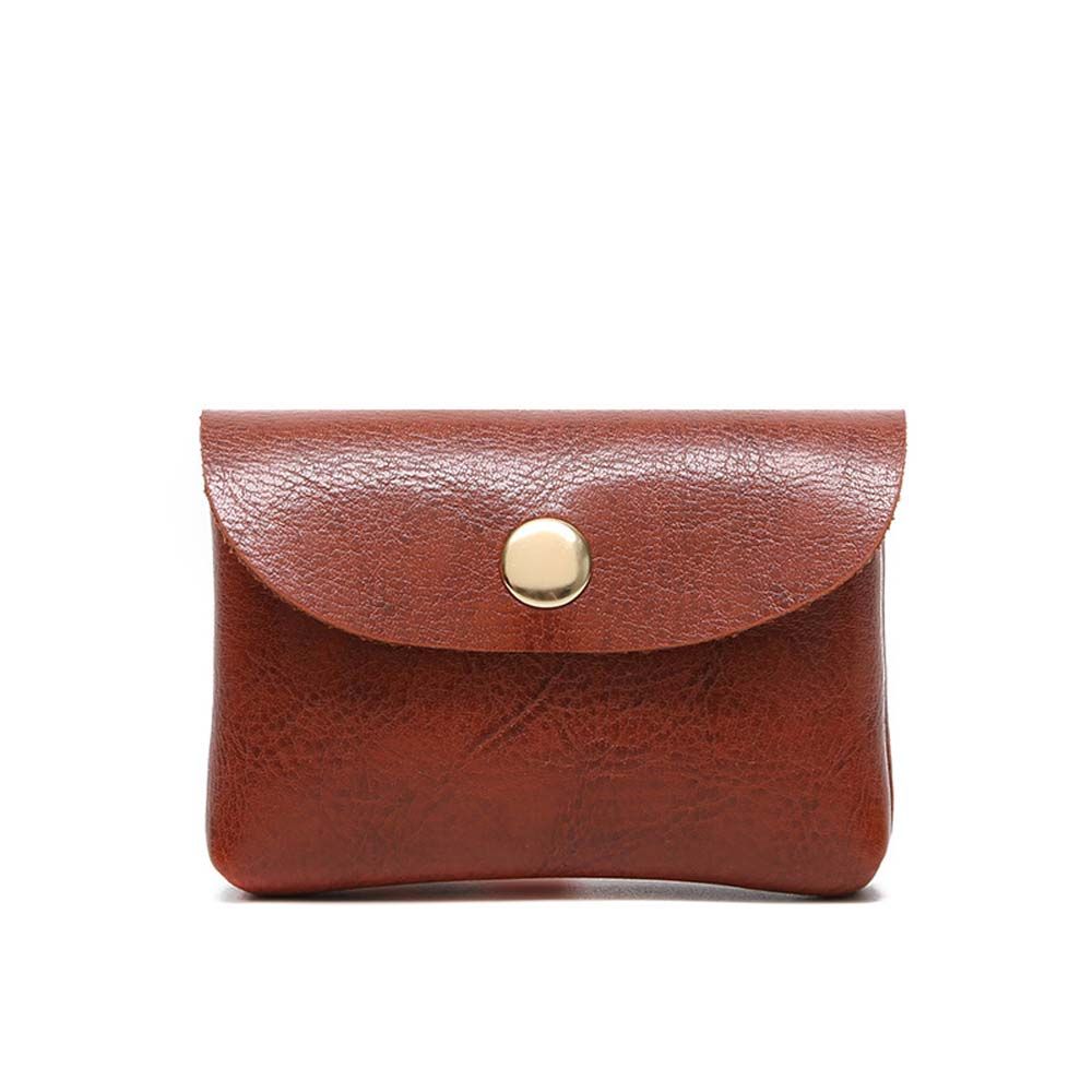 

Держатель Подарок Женский Чехол Сумка для наушников Пряжка Кошелек Мини Сумка для хранения Маленький клатч Короткий кошелек для монет коричневый