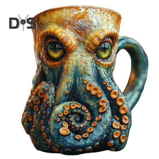 

Кружка для пива «Осьминог» в стиле Ктулху, средневековая пиратская кружка викингов, 3D-кружка для коллекционирования драконов для бара, домашнего декора, уникальный подарок для мужчин, тема ужасов A