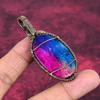 Tree Of Life Rainbow Solar Quartz Druzy Pendant Copper Wire Wrapped Jewelry