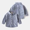 Boys' Striped Shirt Spring and Autumn Children's Clothing Baby Boy Casual Embroidered Long-Sleeved Shirt Children's Collared Shirt Top