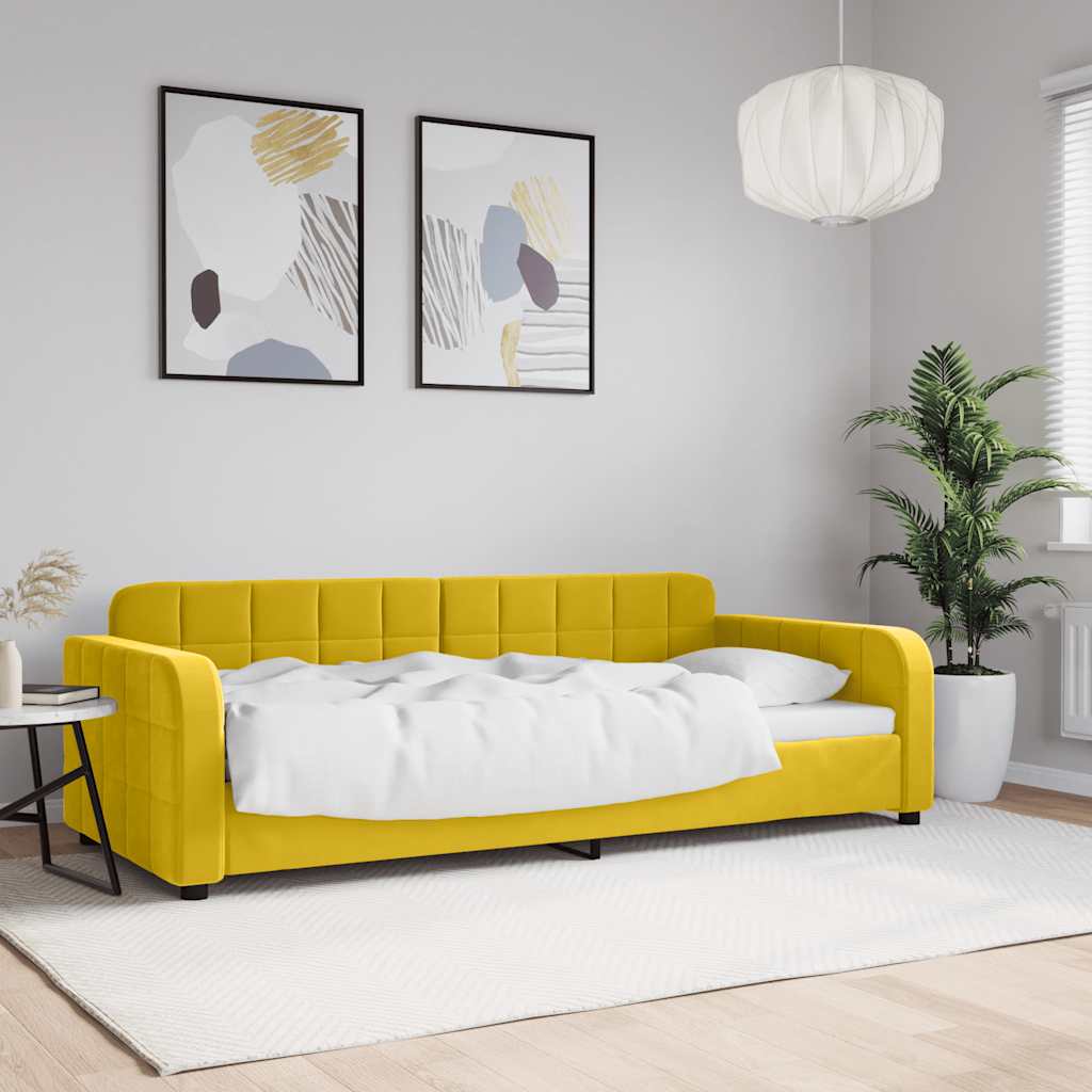 Daybed Yellow 90x200 Cm Velvet