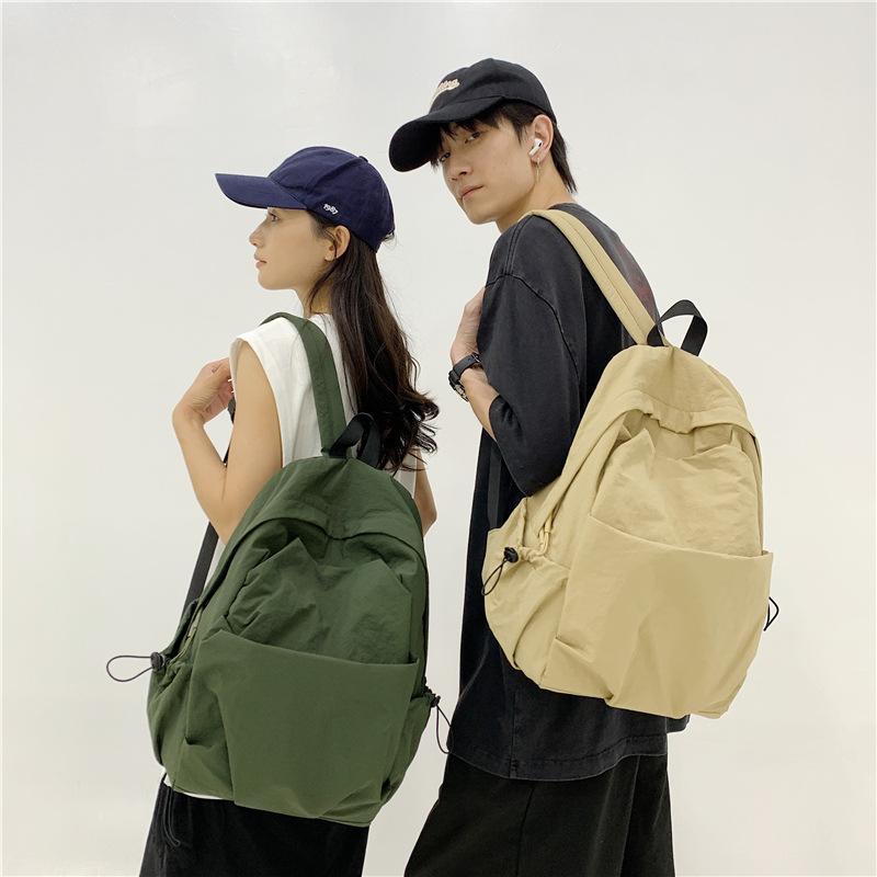 Schoolbag Simple Solid Color Backpack Male and Female Couples Versatile Casual Backpack Student Versatile Commuter Schoolbag