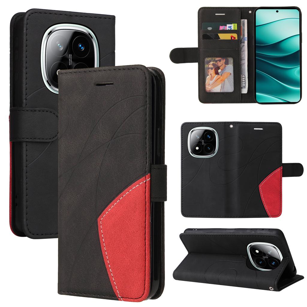 Für Xiaomi Redmi Note 14 Pro+ 5G/Note 14 Pro 5G/Poco X7 5G Lederhülle Brieftasche Ständer Farbspaltung Handyhülle