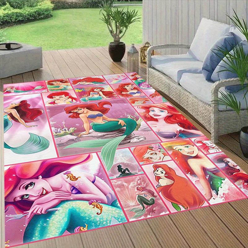 1 alfombra de área de La Sirenita, para dormitorio y sala de juegos, duradera, resistente a las manchas y fácil de limpiar, sala de estar