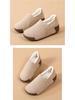 Autumn/Winter Plus Velvet Warm Slip-On Shoes: Thick Sole, Heightened Design for Middle-Aged and Elderly Women