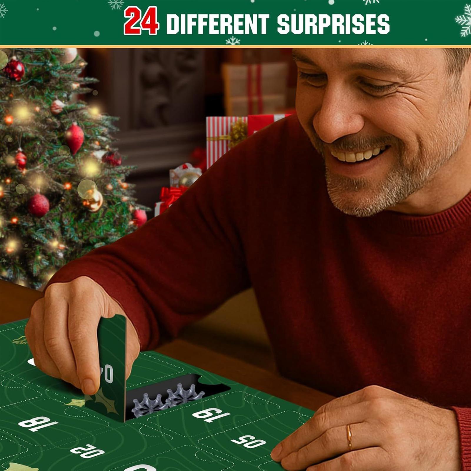 

Рождественский календарь Обратный отсчет Декор для обратного отсчета Рождества 24 коробки Набор аксессуаров Дизайн на тему гольфа для мужчин женщин мальчиков девочек L