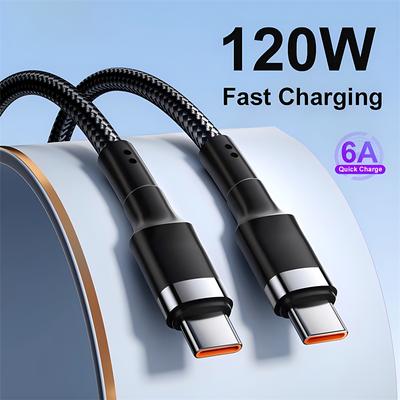 Kabel szybkiego ładowania USB PD 120 W do iPhone'a 15 Pro Max USB-C do typu C do Apple iPhone Xiaomi Samsung Huawei Szybki kabel do ładowania