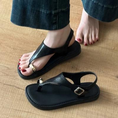 Sandali Piatti da Donna Scarpe con Clip per Dita Pantofole Casual Estive da Donna 2025 Nuovi Sandali da Passeggio Calzature Classiche Sandalias De Mujer