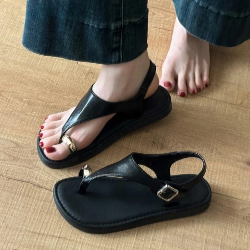 Fashion Women Sandas Flats Clip Toe Fashion Shoes Casual Summer Woman Slippers 2025 New Walking Slides Dress Classic Sandalias De Mujer