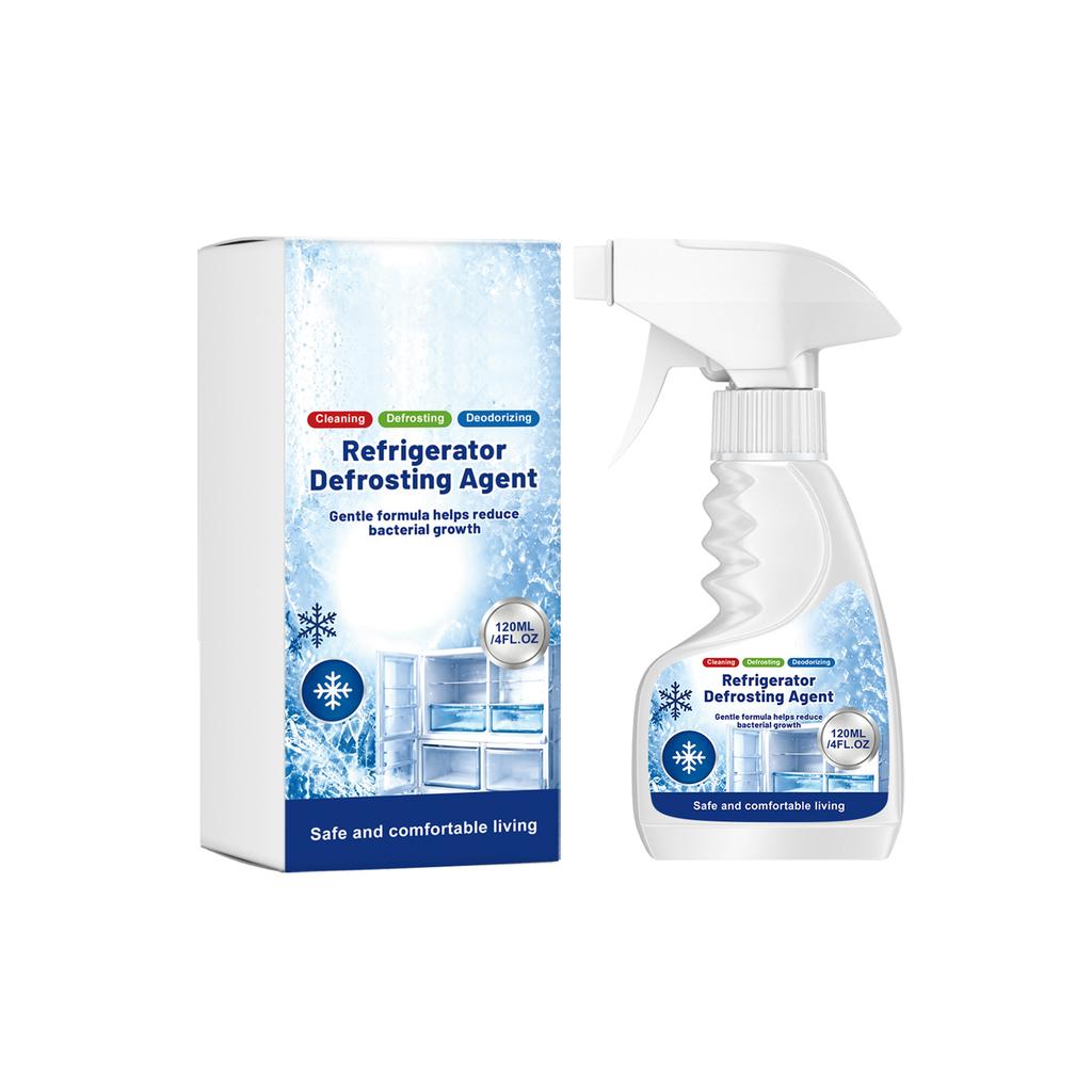 Refrigerator Defrosting Agent Spray 120ml Safe and Effective Ice Removal Cleaner for Frost and Ice Build-up In Freezers and Refrigerators