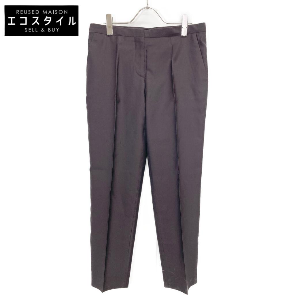 Prada P2062 Bold Satin Slacks Pants Bottoms 40 BordeauxUsed