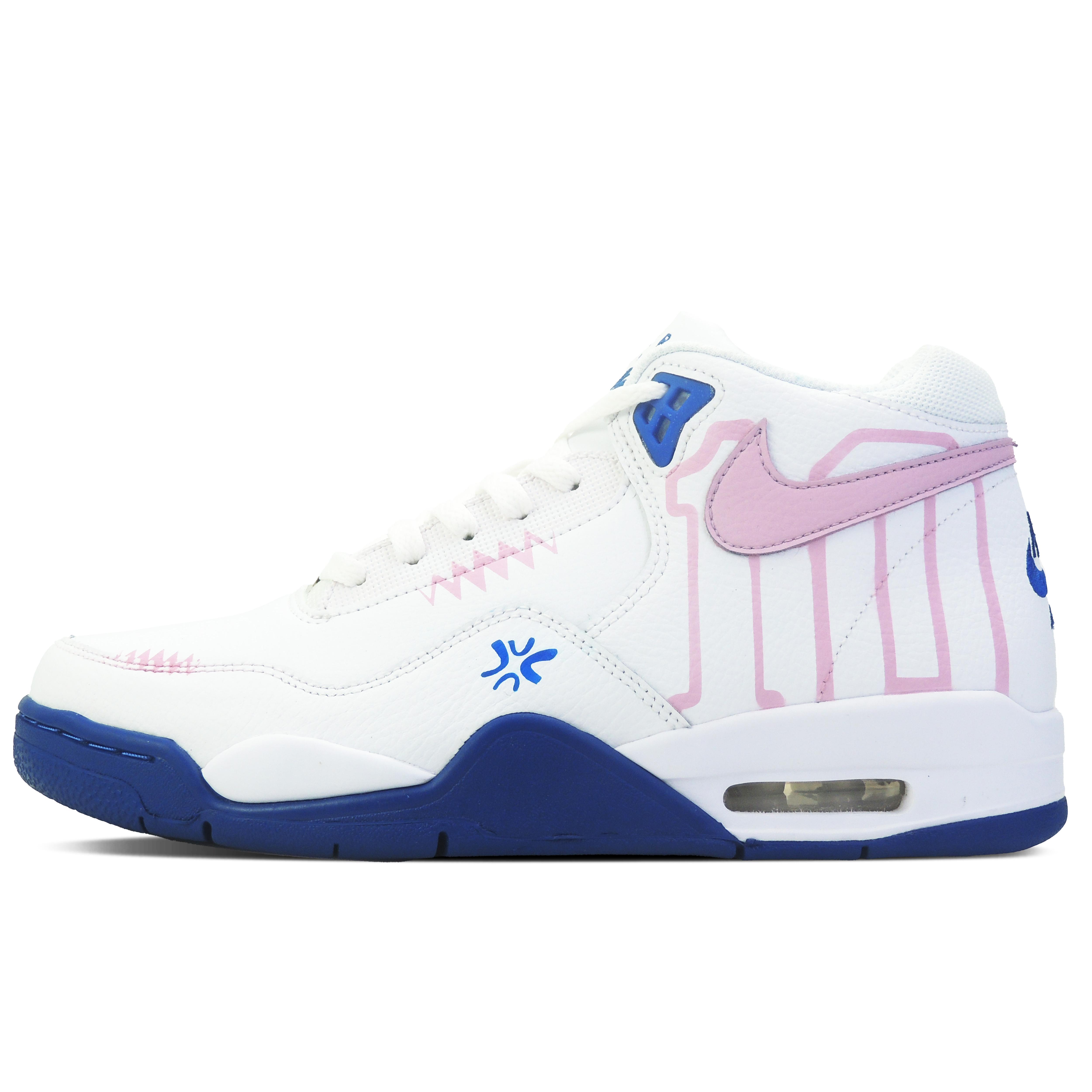 

Nike Flight Legacy Slam Dunk, Akira Kaede Mid top Vintage Basketball Shoes Men s Blue White Pink BQ4212-103(Team128-) 42