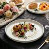 Zhishi 8.25" Aesthetic Ceramic Low-Rim Dinner Plates, 5-Pack