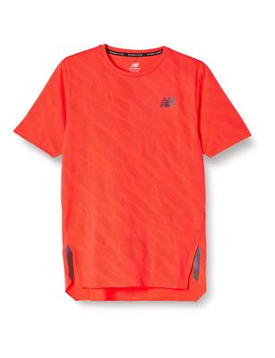 Q Speed Jacquard Short Sleeve MT23281 Short Sleeve ERE S [New Balance] T-Shirt T-Shirt (Electric Red)