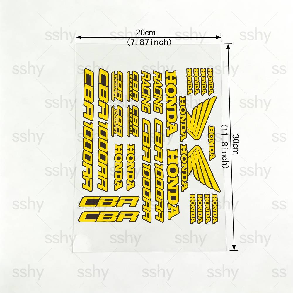For HONDA CBR 18 Colors Waterproof Reflective Motorbike Stickers Easy Peel Removable Decals for Motorcycle Car