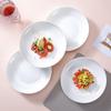 Sky Top Pure White Embossed Bone China Dinner Plates - Crystal Series