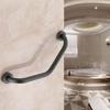 Gunmetal Grey Stainless Steel Anti-Slip Corner Grab Bar for Elderly