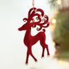 Christmas Ornaments Red Flocking Bell Wreath Snowfall Elk Pendant Snowy Winter Decor for Tree Hanging