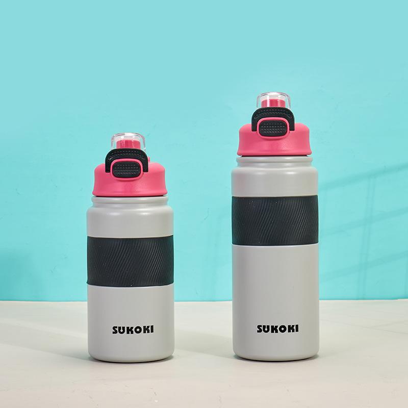 

Новая термокружка из нержавеющей стали Ton Ton Cup Портативная портативная большая емкость с трубочкой, прыгающая кружка для воды 600ml