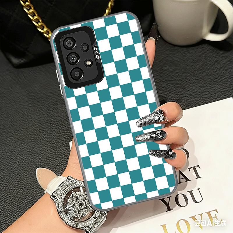 Retro Classic Chess Board Grid Shockproof Phone Case for Samsung A17 A16 A15 A14 A37 A57 A36 A56 A26 A35 A55 A25 A34 A54 A24 A13
