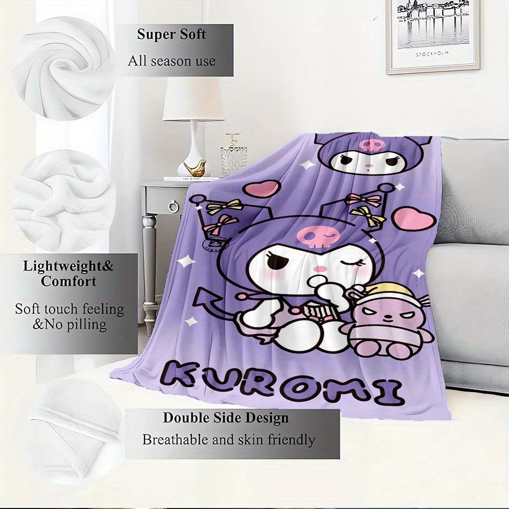 1pc Kuromi Cute Cartoon Character Home Decor Blanket - Seasonal universal cozy washable gift for all ages, perfect for all families, multipl