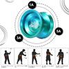 AAGWW Trick Yo-Yo for Competition, Suitable for Beginners, High-Precision Ball Bearings, Professional-Level Aluminum Alloy (Design: Black Pearl