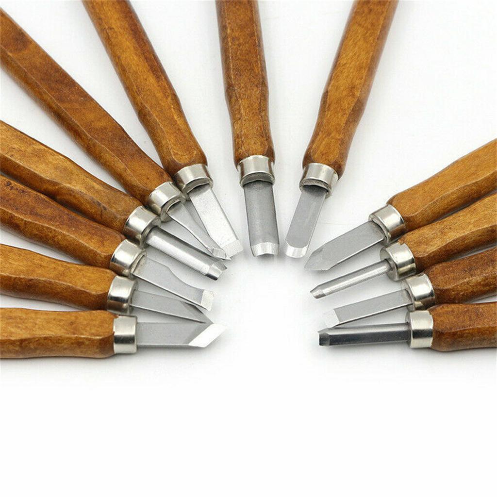 12pcs Wood Carving  Set For Woodworking Wood Carving Knife Set Hand Tool Kit For Carpenter Craftsman Gifts