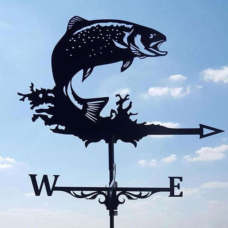 

Флюгер Металлический Железный Флюгер Ретро Флюгер Сад Патио Двор Украшение Индикатор Направления Ветра,Рыба Fish