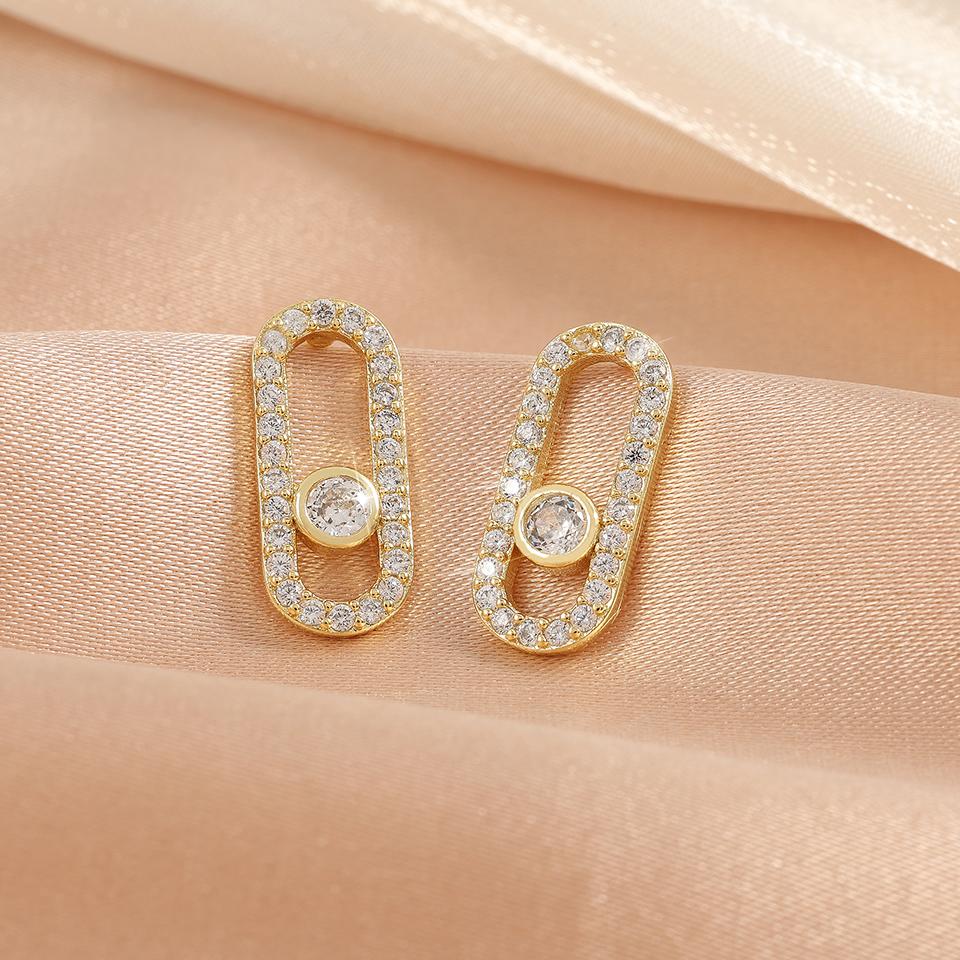 

ZAKOL Classic Luxury Geometric Square Round Zircon Charm Pendant Necklace Earring for Women Unique Wedding Party Zircon Set