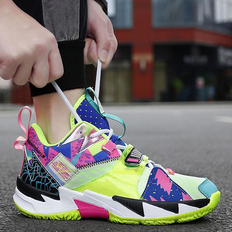 

Classic Men s Women s Basketball Trainers Comfortable non-slip sports shoes top wear sports basketball shoes 45 синий