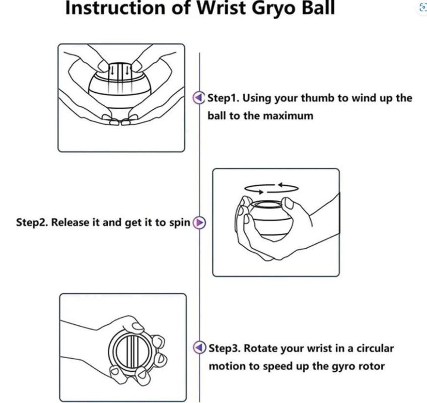 Boule De Poignet Gyroscope - Entraînement Force Et Précision - Démarrage Auto - LED Bleues - Compteur De Vitesse - Antidérapant
