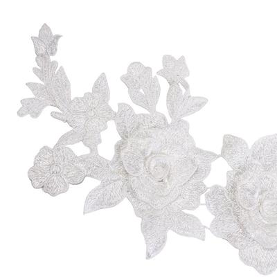 Garment Decoration Rose Flower Applique Lace Fabric Handmade Cloth Patch DIY Crafts Cloth Applique Sewing