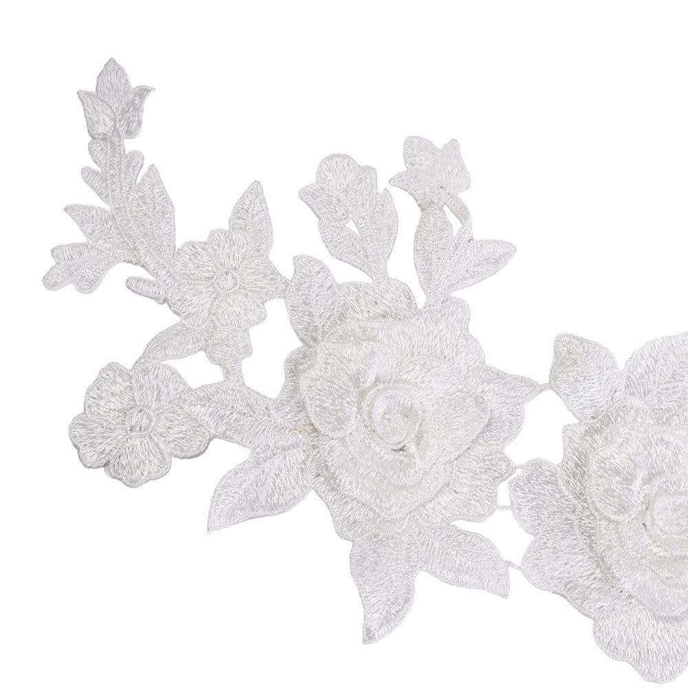 Garment Decoration Rose Flower Applique Lace Fabric Handmade Cloth Patch DIY Crafts Cloth Applique Dressmaking