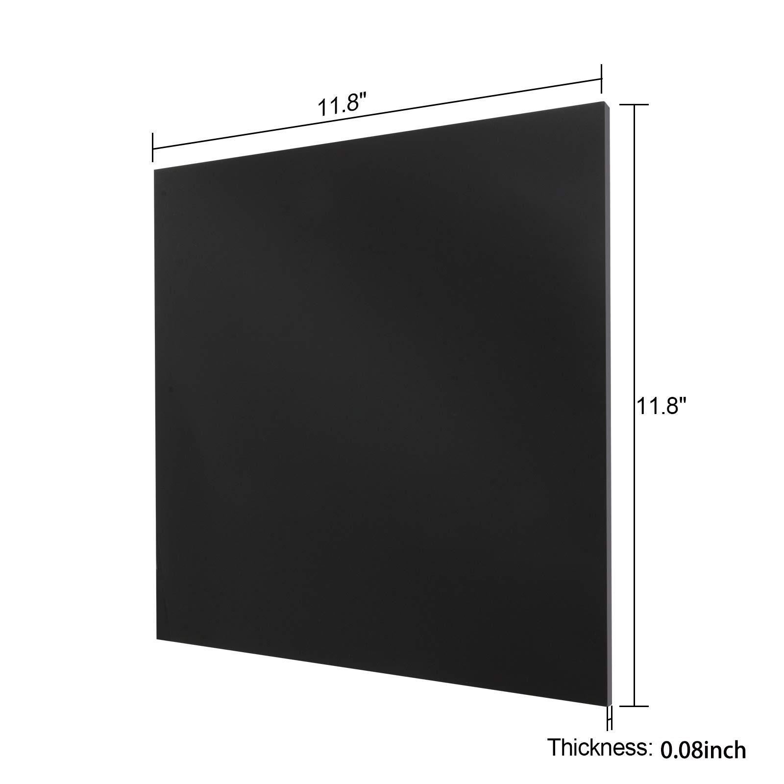 

5PCS Black Acrylic Sheet Black, Opaque Cast Plexiglass 12Inch Square Panel,PlexiGlass Board for Gigns,DIY Display Projects,Craft 5PCS