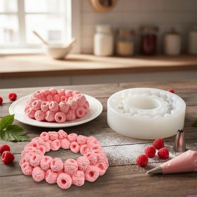 Silicone Raspberry Rings Cake Molds Raspberry Rings Baking Accessory For Easy Releases Baking Tool And DIY Craft Projects