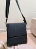 Nuova Borsa a Tracolla da Uomo Zaino in Pelle Cerata Borsa a Spalla con Patta Borsa da Uomo Intrecciata a Strisce Larghe Borsa a Tracolla alla Moda
