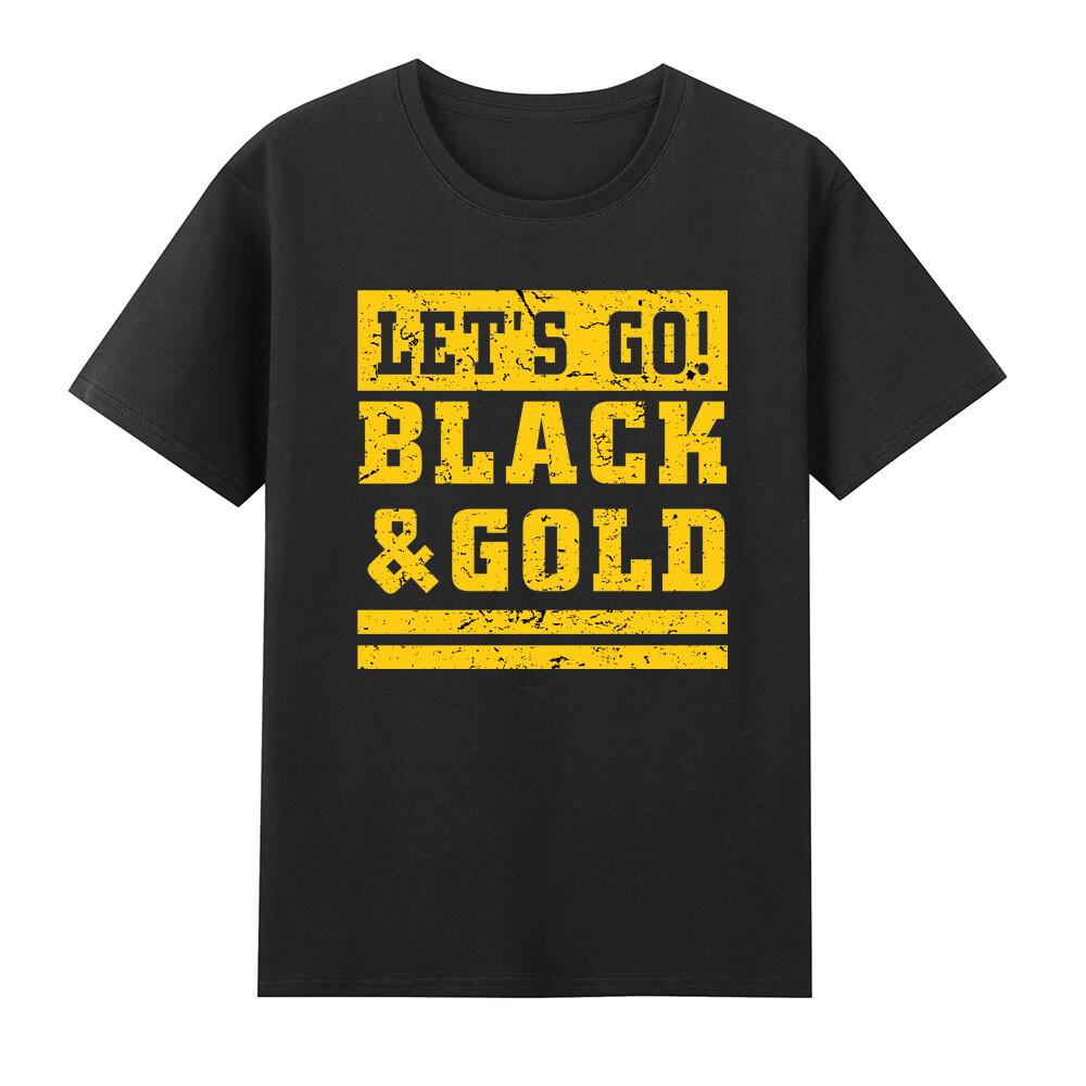 Lets Go Black Gold Team Favorite Colors Game Day TShirt S
