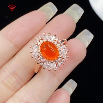 Luxuriöser, hochwertiger, schlichter, ovaler, verstellbarer Ring in Fenda-Farbe, geeignet für den täglichen Party-Modeschmuck von Damen