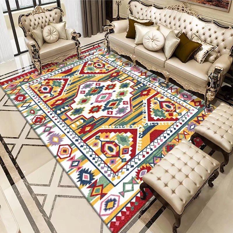 Retro Living Room Carpets Home Decor Bohemian Fashion Luxury Atmosphere Floral Abstract IG Soft Large Area Bedroom Polyester Rug