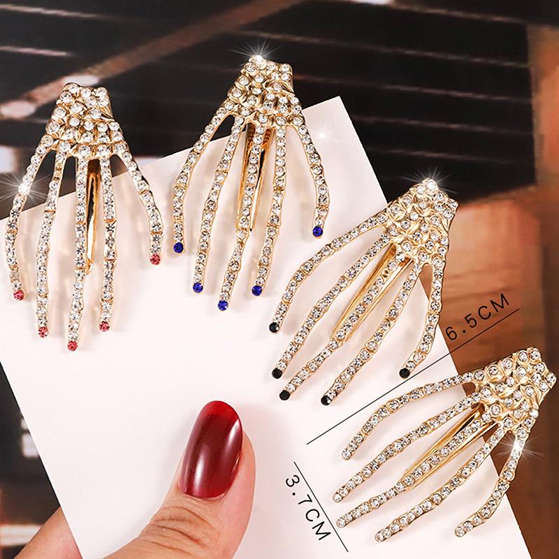1Pc Punk Style Skull Claw Hand Bone Hair Clips Alloy Hairpins Headband Barrettes