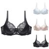 Fashion European and American Female Luxury Lace Plus Size Gathered Bra Solid Color Push Up Sexy Thin Breathable Bra