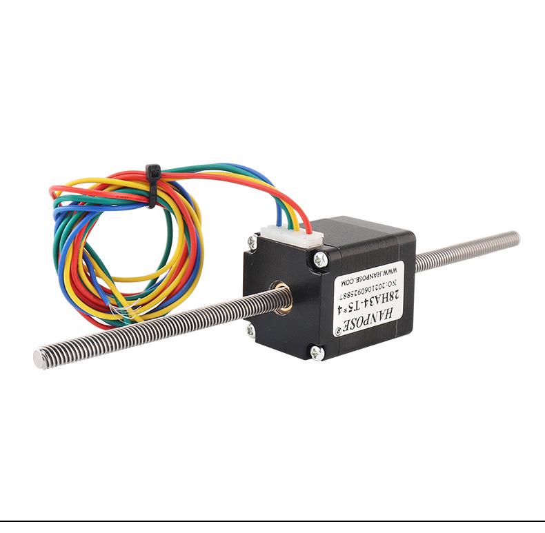 28-Step Linear Stepper Motor with T5 Trapezoidal Screw, Miniature Reciprocating High Torque Motor