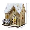 Illuminated Christmas Ornament Wood House Figurine Ornament Desktop Decorations for Holiday Decorations or Gift