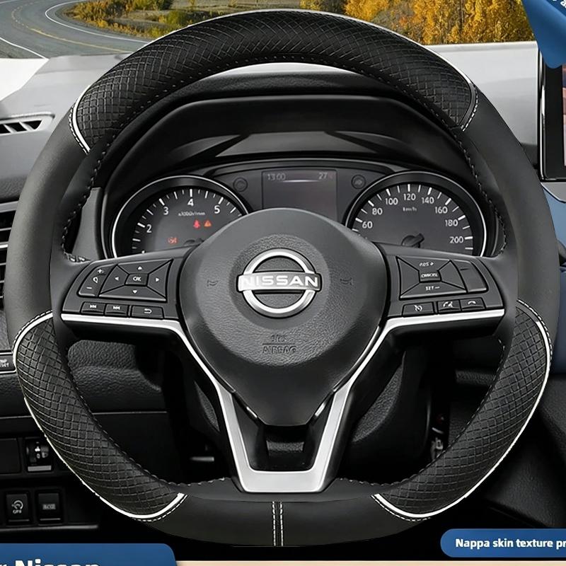 Leder Auto Lenkradabdeckung für Nissan Patrol Y63 Xtrail Kicks Qashqai Versa Sentra Altima Armada 2011 - 2025 Zubehör