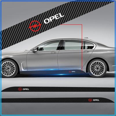 2Pcs Carbon Car Door Side Skirt Sill Stripe Sticker Anti-scratch Refit 3D Sticker For Astra C G H Insignia J K Zafira B Corsa Vectra C Corsa C