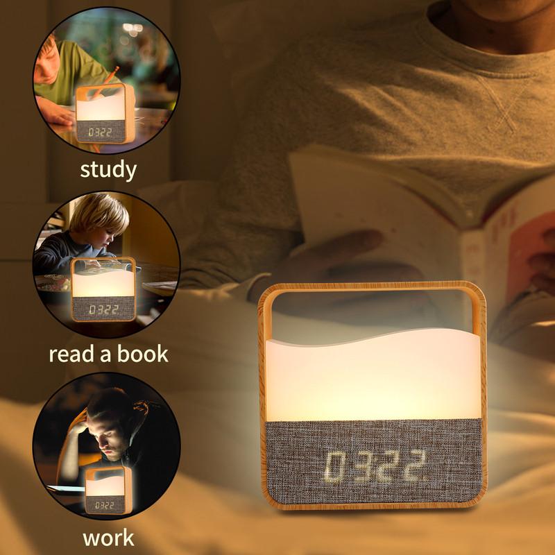 Remote Control Rechargeable Alarm Clock Night Light Business Gift Children Sleeping Lamp Bedroom Office Night Light Sleeping Aid