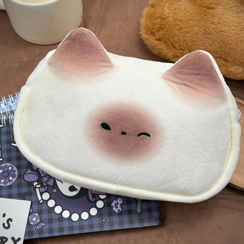 Japoński Uroczy Kreskówkowy Kot Syjamski Pu Chleb Pluszowy Piórnik o Dużej Pojemności Kawaii Chłopiec Dziewczynka Piórnik Artykuły Szkolne